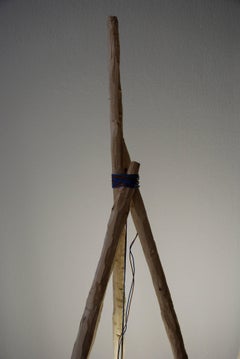 Sculptural Floor Lamp Wood Neon Contemporary Style