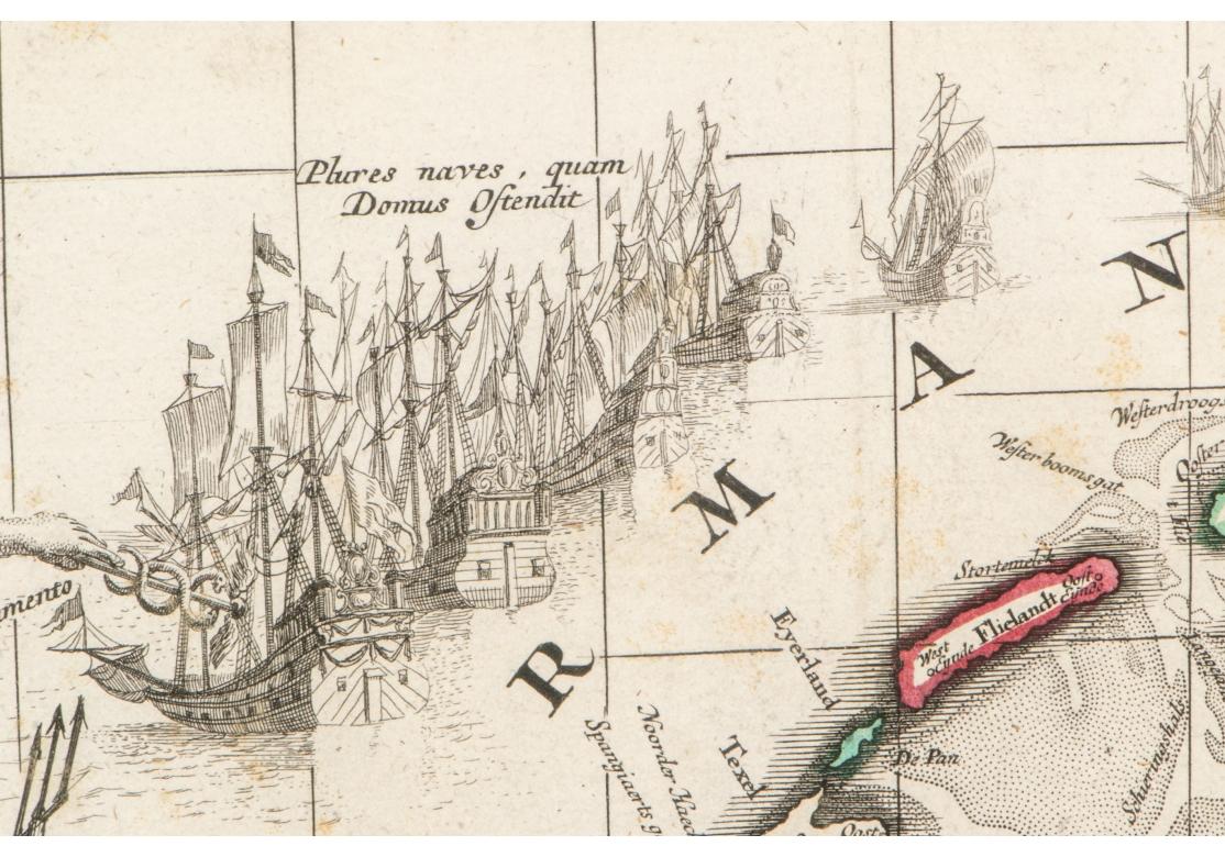 Carte encadrée de « Belgique Fonderatum » de Matthaus Seutter en couleur de 1730 Bon état - En vente à Bridgeport, CT