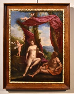 Venus Cupid Terwesten Landscape Paint Oil on canvas 17/18th Century Old master 