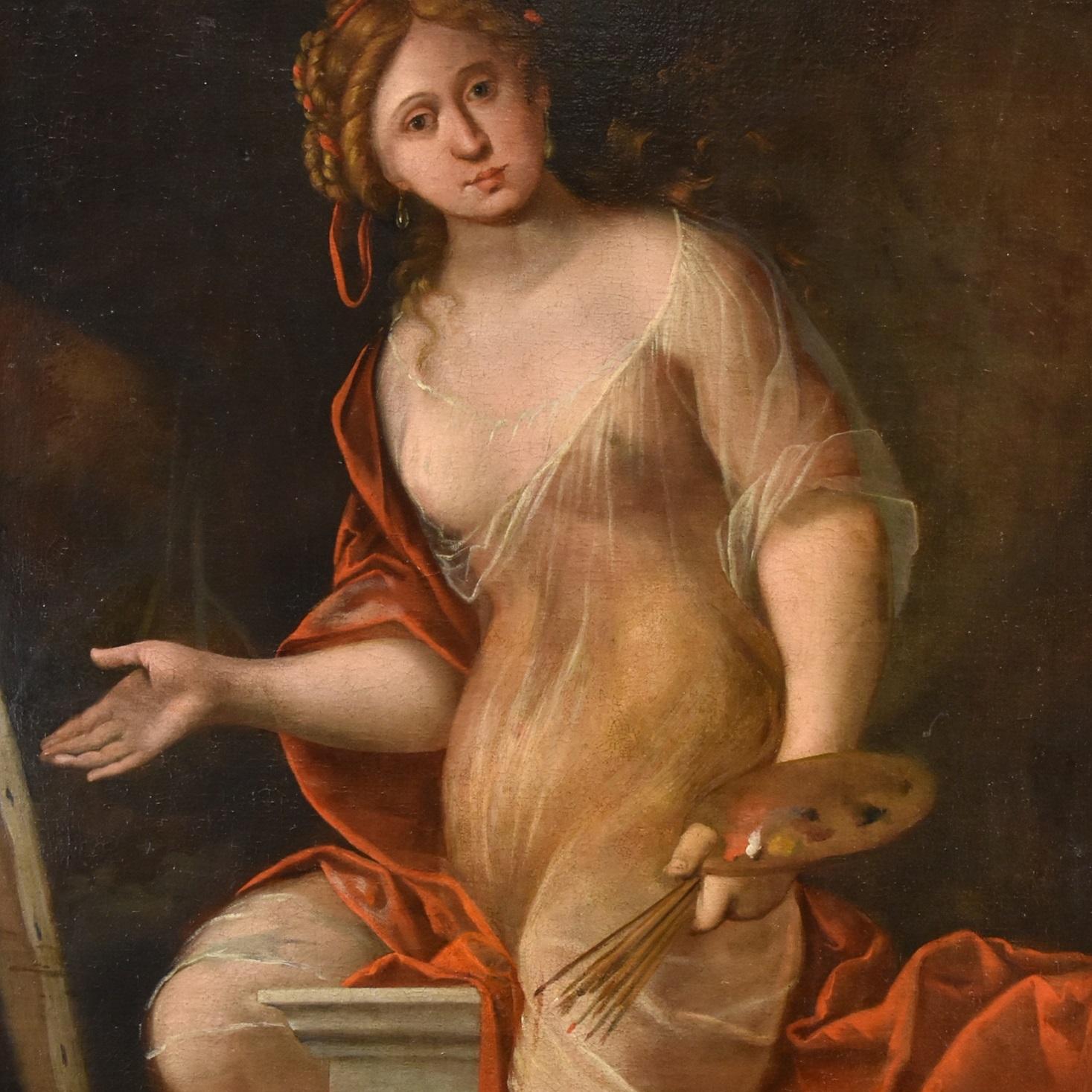 Terwesten Woman Allegory Art Paint Oil on canvas 17/18th Century Old master  - Old Masters Painting by Mattheus Terwesten (the Hague, 1670 - 1757)