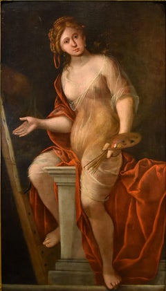 Peinture d'art allégorique de Terwesten Woman Huile sur toile 17-18e siècle maître ancien 