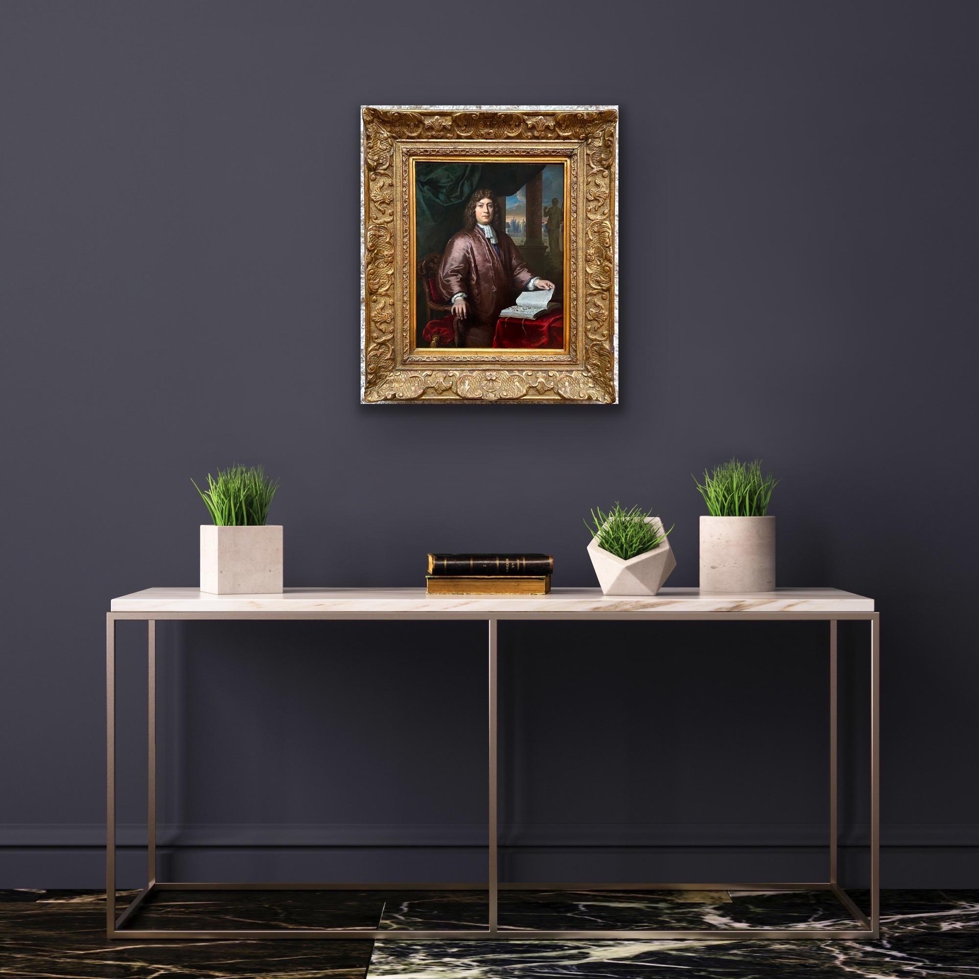 Portamento antico olandese del XVII secolo di Jan Boudaen Courten - erbario - Painting di Jan Verkolje