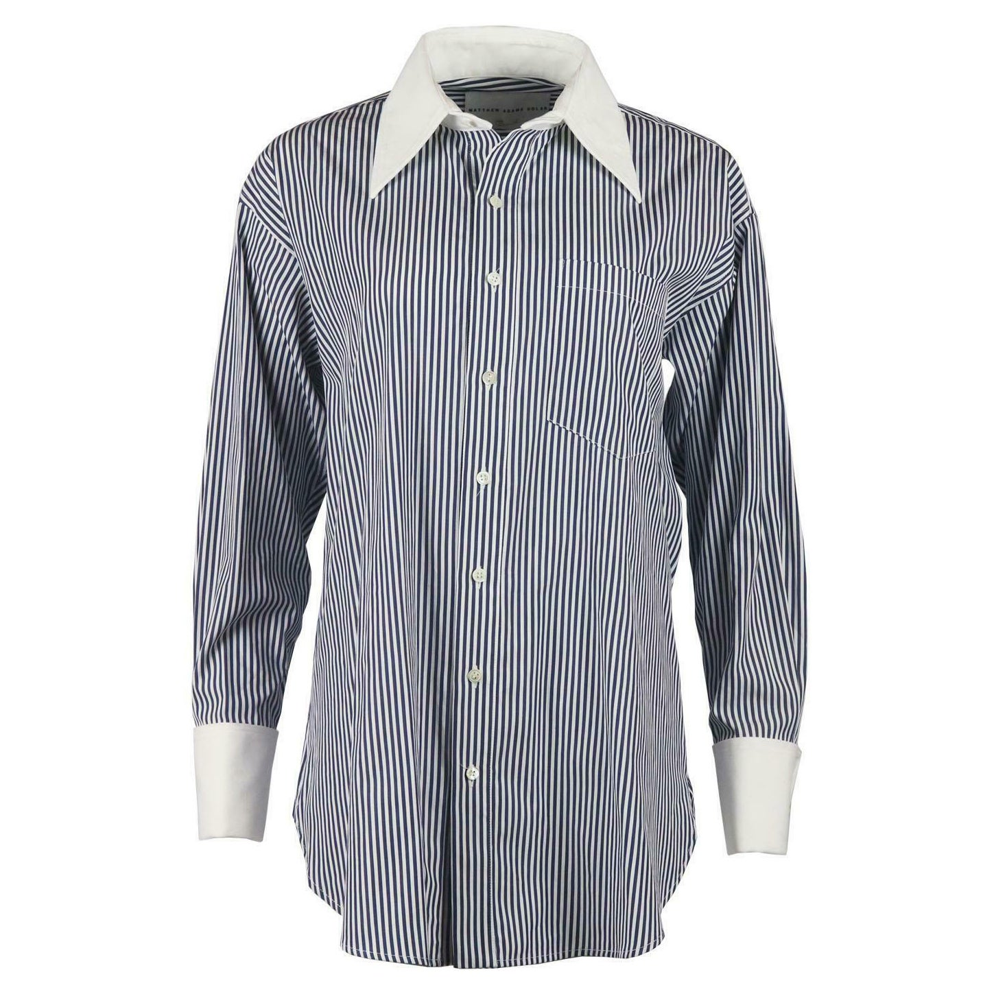 Matthew Adams Dolan Camisa oversize de popelina de algodón bordada a rayas