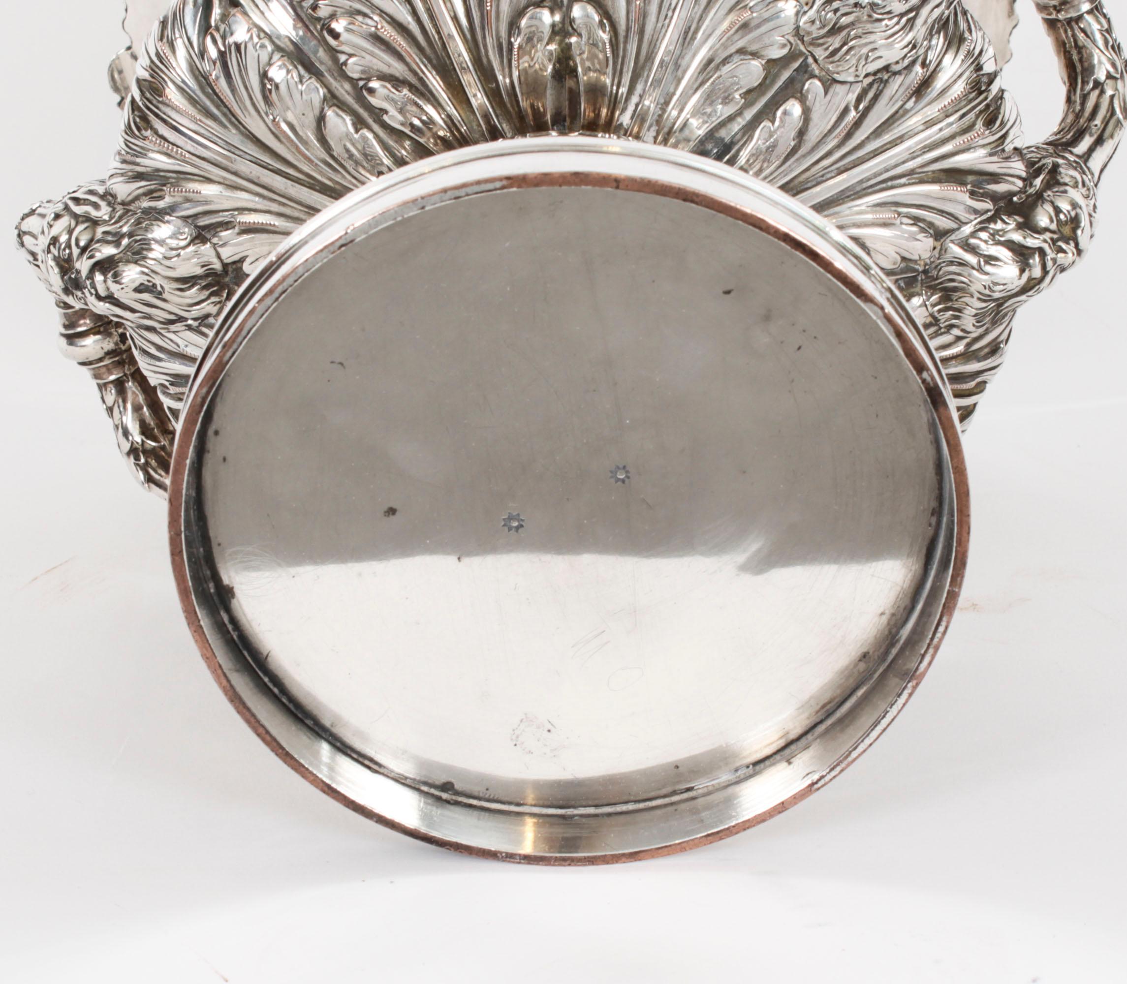 Antiguo enfriador de vino Jorge III de Matthew Boulton con cresta de Robinson S. XVIII en venta 7
