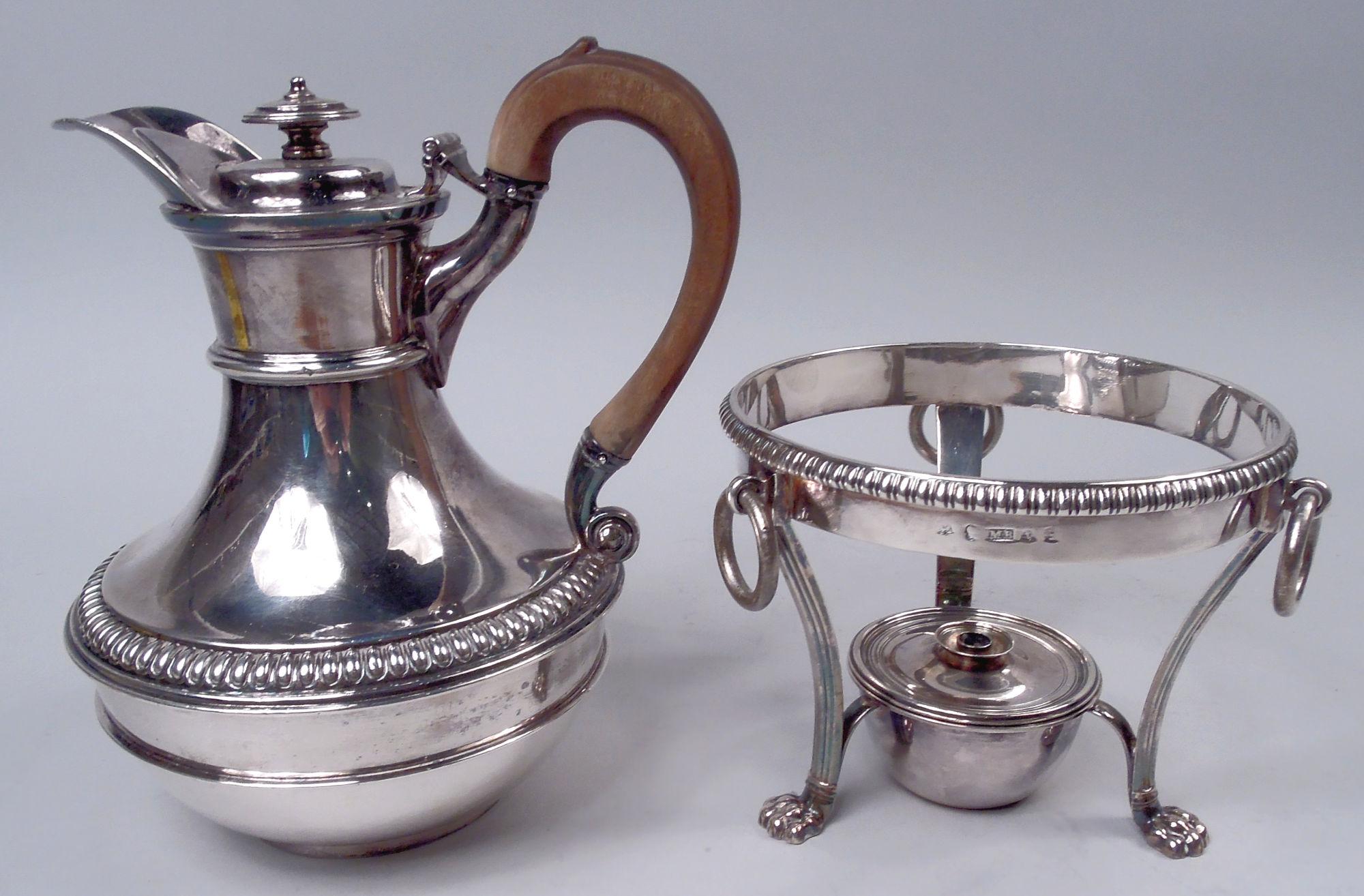 Early 19th Century Matthew Boulton English Georgian Sterling Silver Biggin Coffeepot For Sale