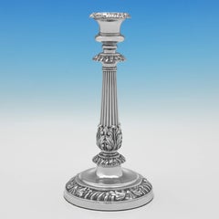 Matthew Boulton, Candelieri antichi in argento sterling dal design Regency, 1821