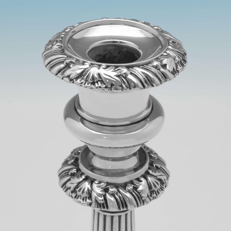 Matthew Boulton, Regency Design Antique Sterling Silver Candlesticks