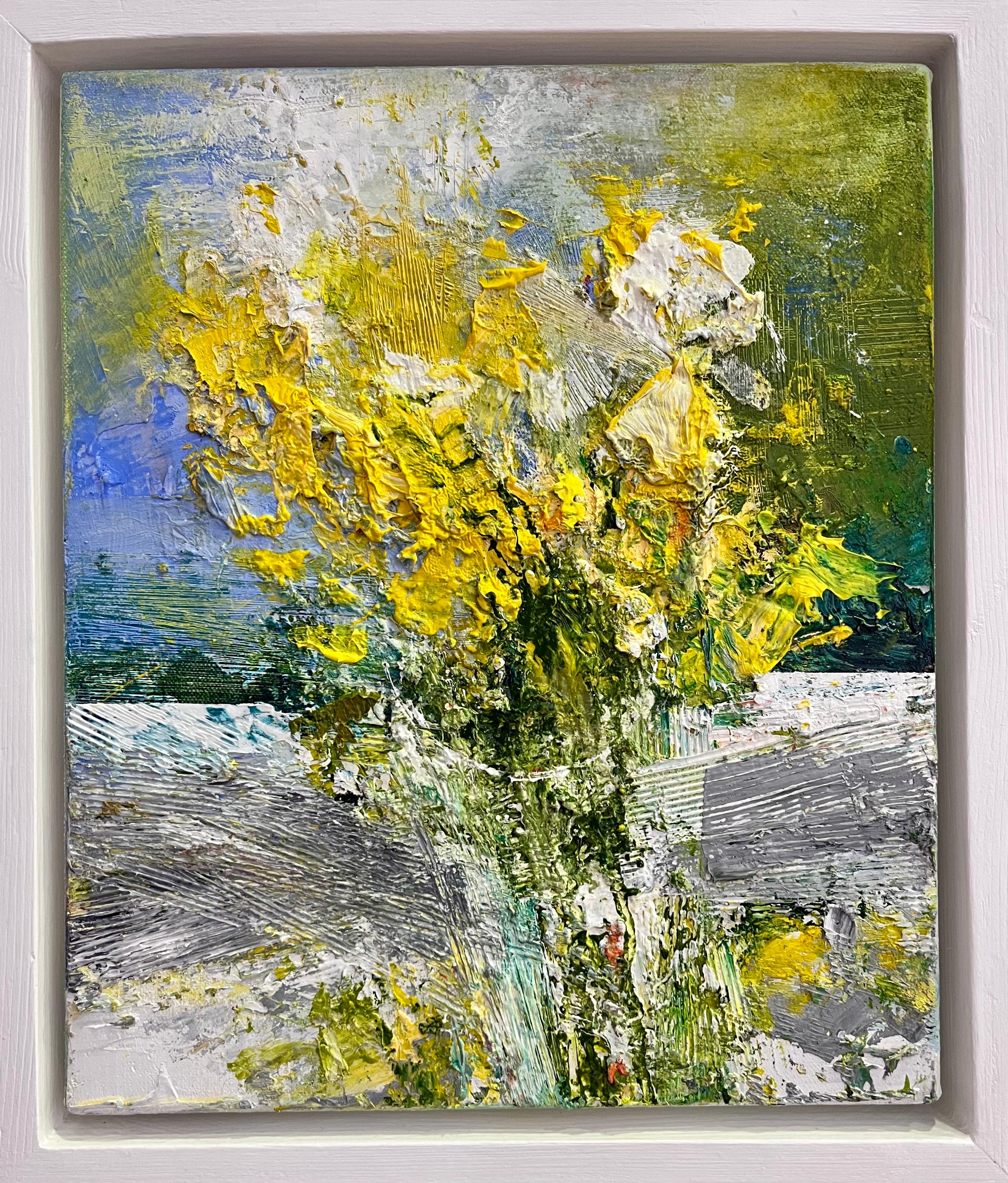 Matthew Bourne  Abstract Painting - Narcissus, Jar, Garden Window