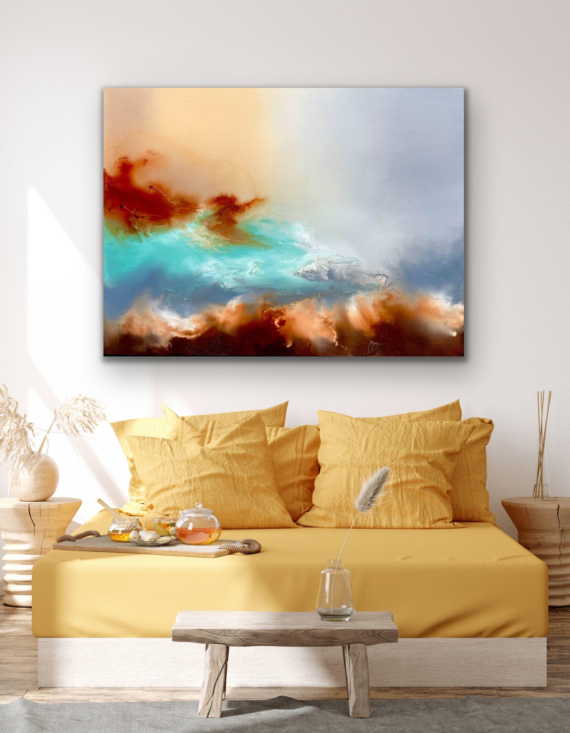 Oil on Canvas - Storm at sea - expressive brush gestures  :: Painting :: Abstract :: This piece comes with an official certificate of authenticity signed by the artist :: Ready to Hang: Yes :: Signed: Yes :: Signature Location: Front :: Canvas ::
