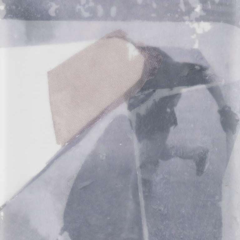 Defected - Grey Cool Toned Abstract Photo Transfer on Mylar 1