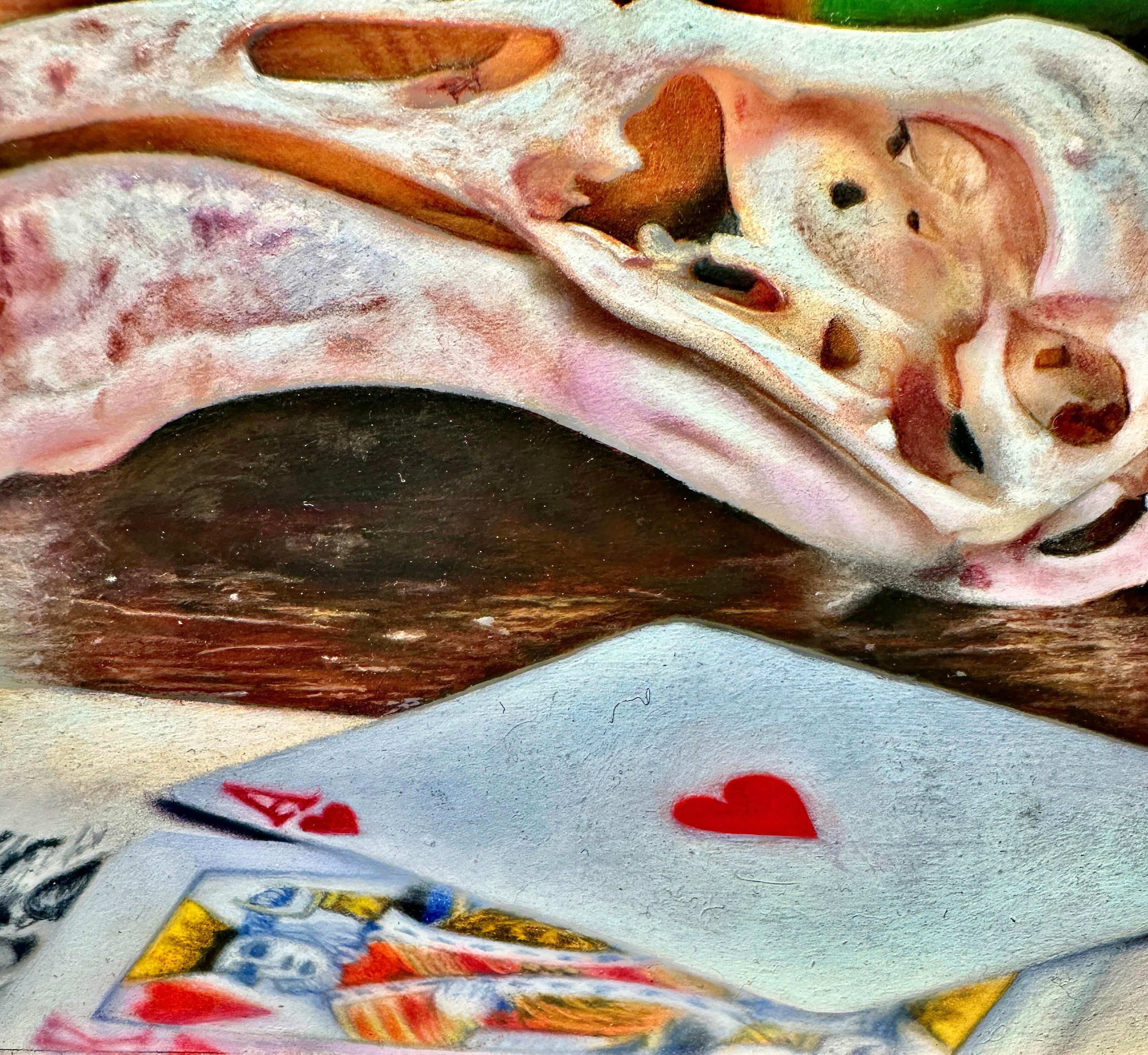 Un juego muy difícil - Naturaleza muerta con referencias a Alicia en el País de las Maravillas en venta 1