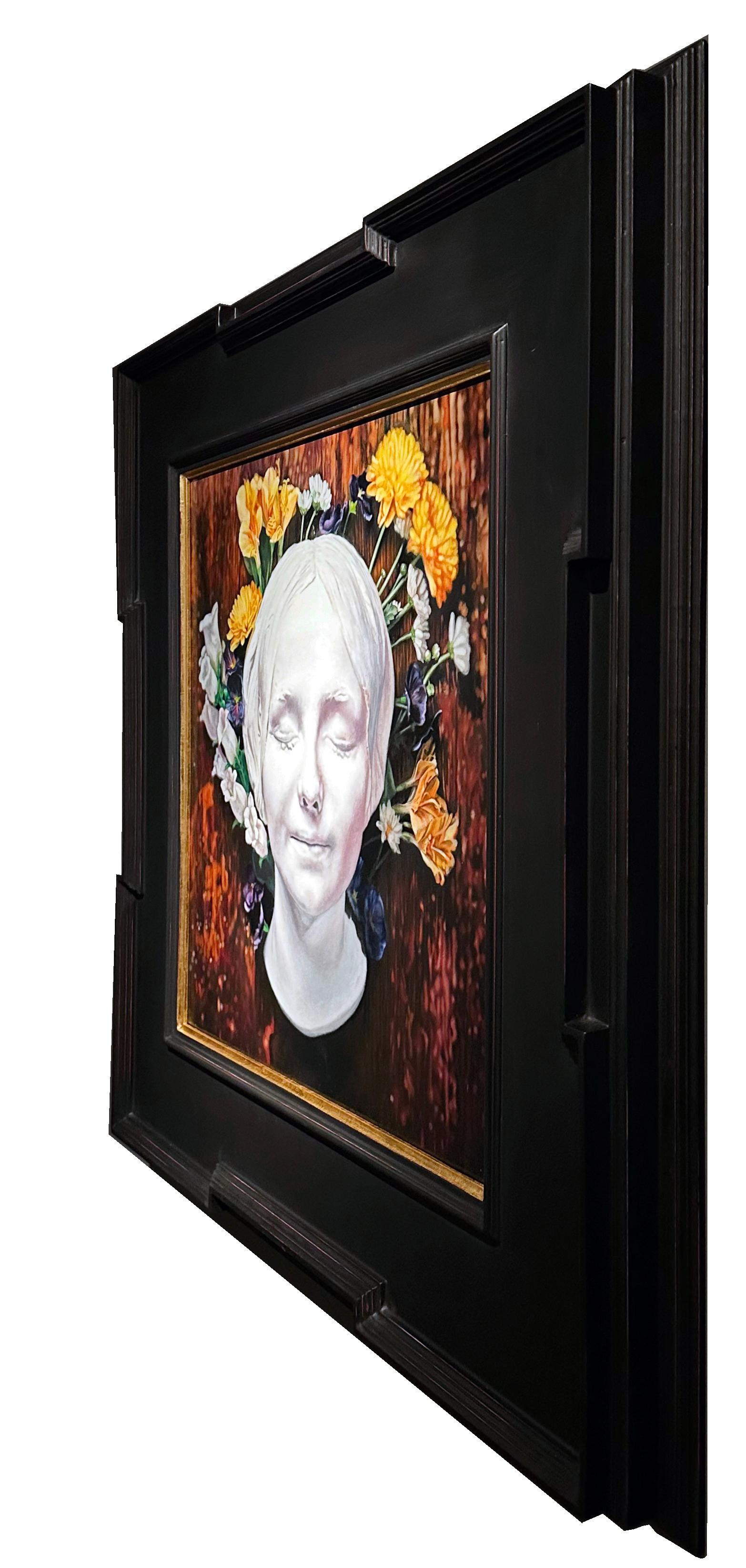 Ofelia - Bodegón inspirado en Hamlet con máscara de escayola y flores en venta 2