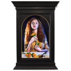 The Curse -  Female w/ Sunflowers, Ode to Alfred Lord Tennyson's "Lady Shalott"