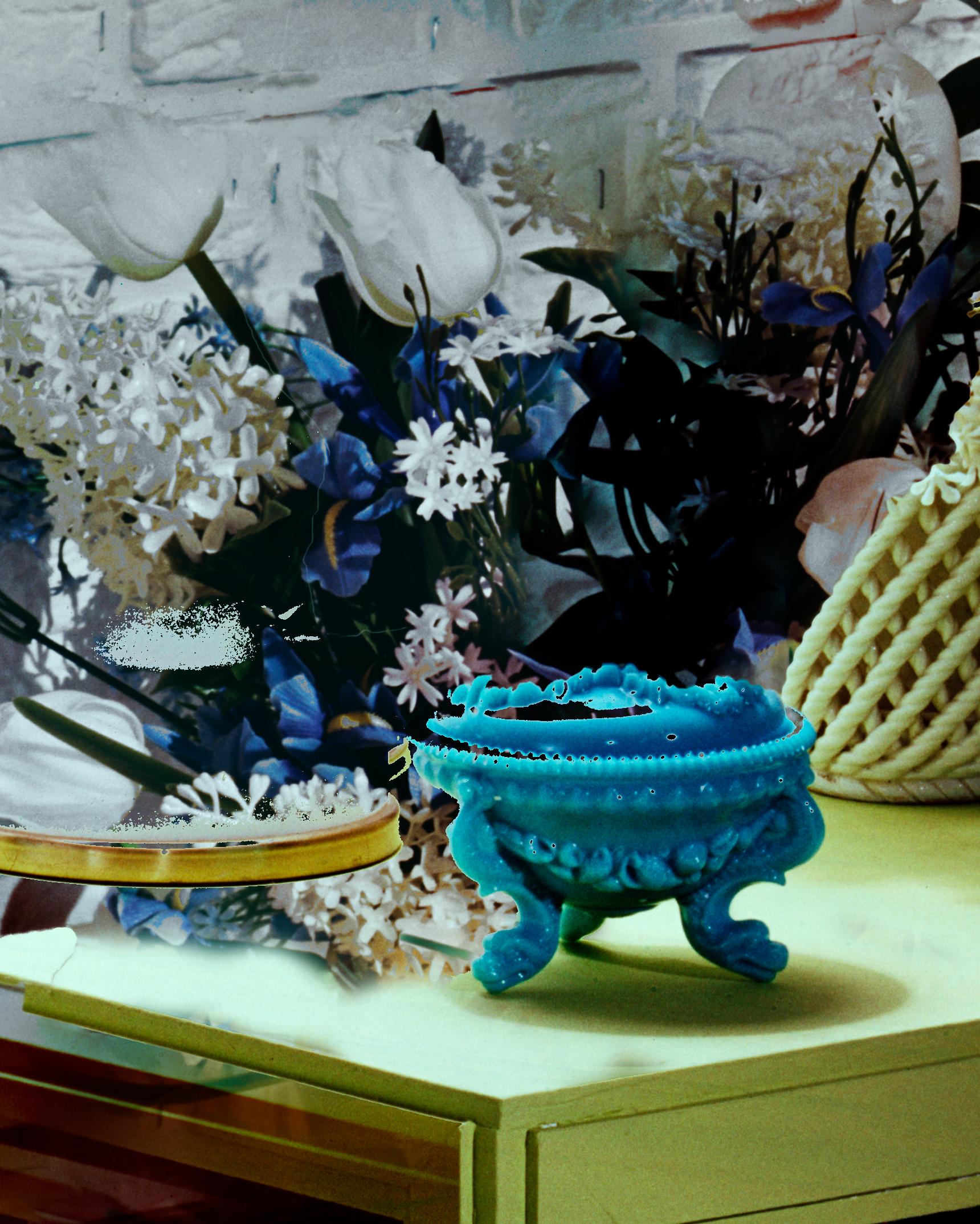 Dwelling #1, Contemporary Color Photography, Flowers; 60 x 48 Inches - Gray Still-Life Photograph by Matthew Cronin