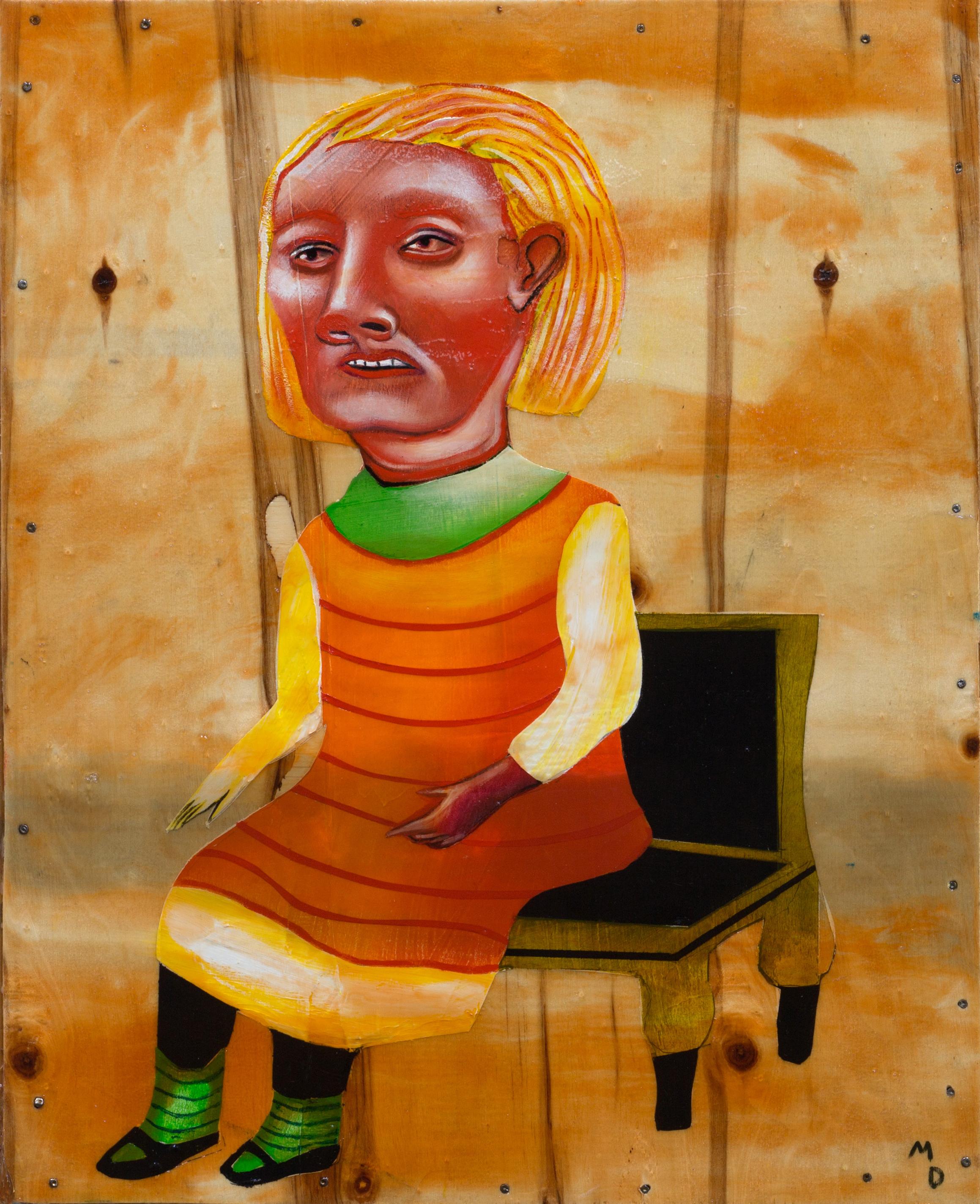 Matthew Dennison Figurative Painting - EDWARD PAYNE - surrealist portrait of fictional character