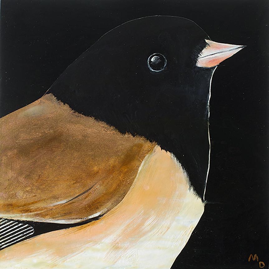 Matthew Dennison Animal Painting - JUNCO - oil painting of bird