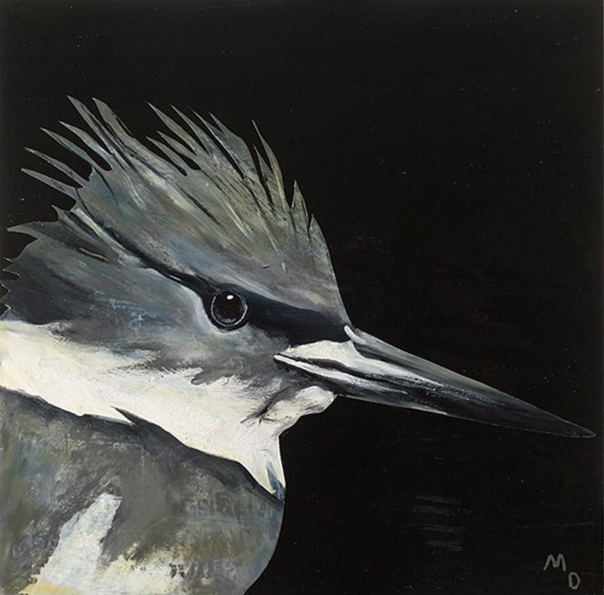 Matthew Dennison Animal Painting - KINGFISHER - oil painting of bird