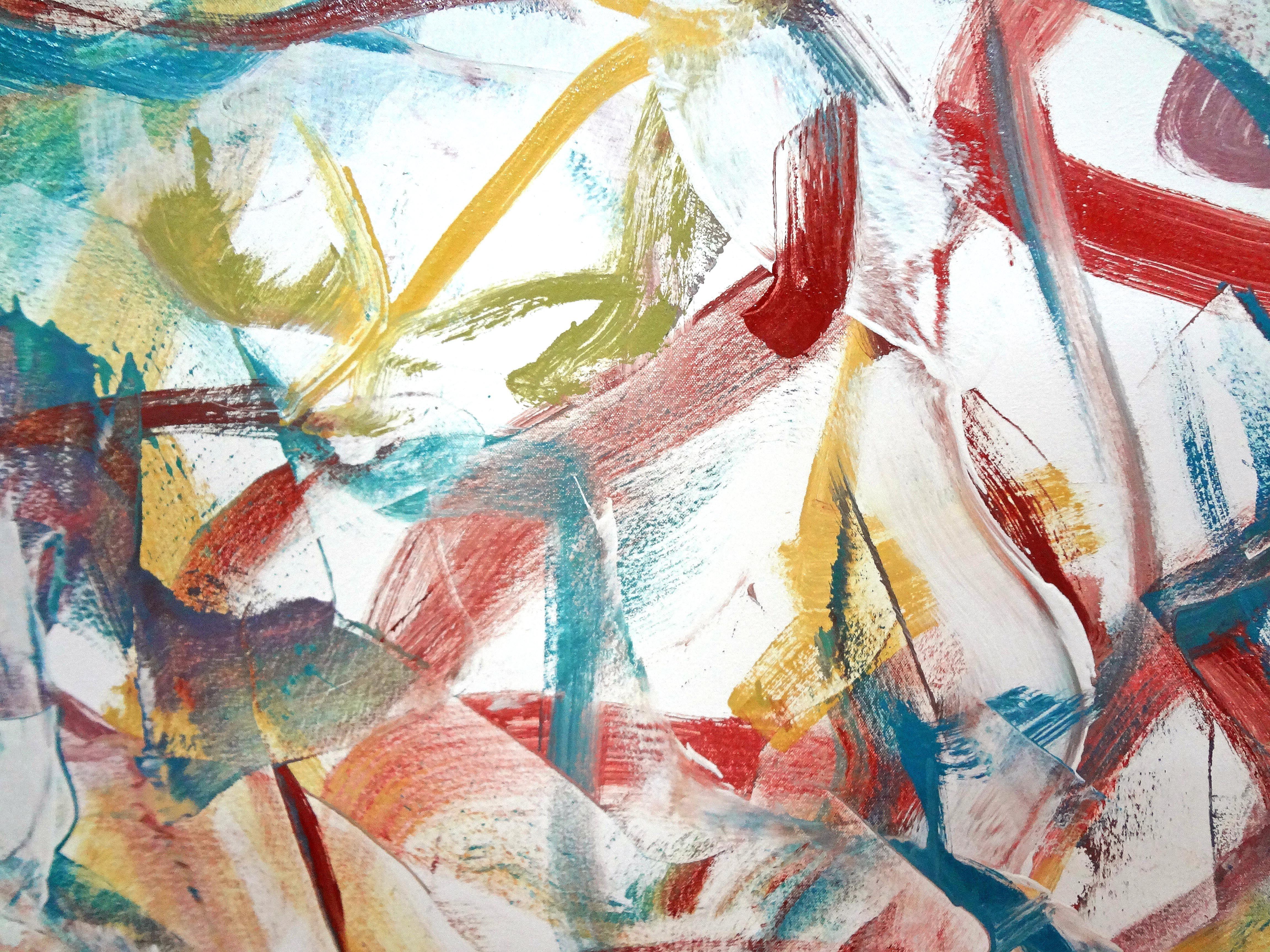 Ricochet, Pittura, Olio su tela - Abstract Painting Grigio di Matthew Dibble