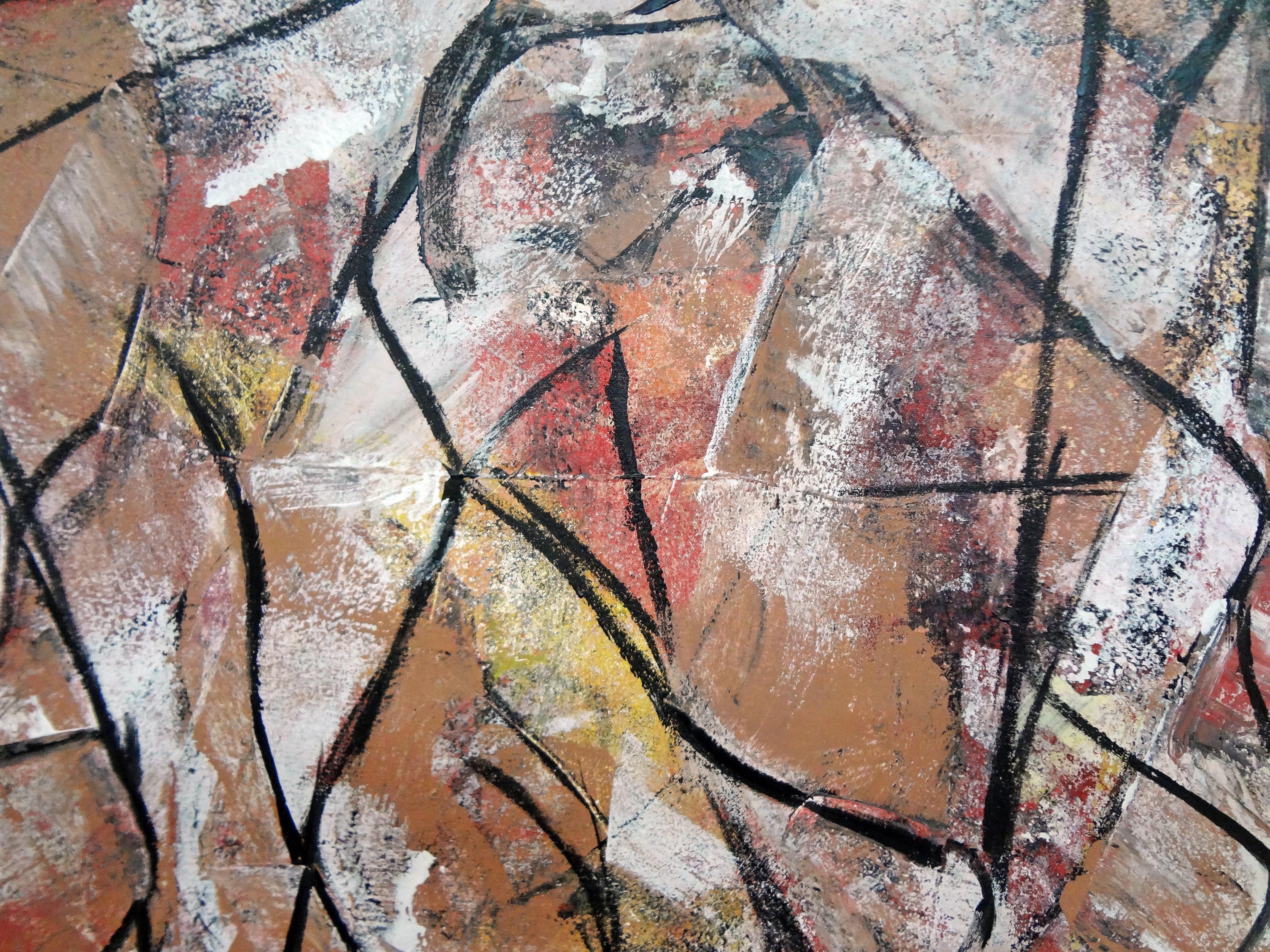 Strong Tea, Gemälde, Öl auf Leinwand (Braun), Abstract Painting, von Matthew Dibble