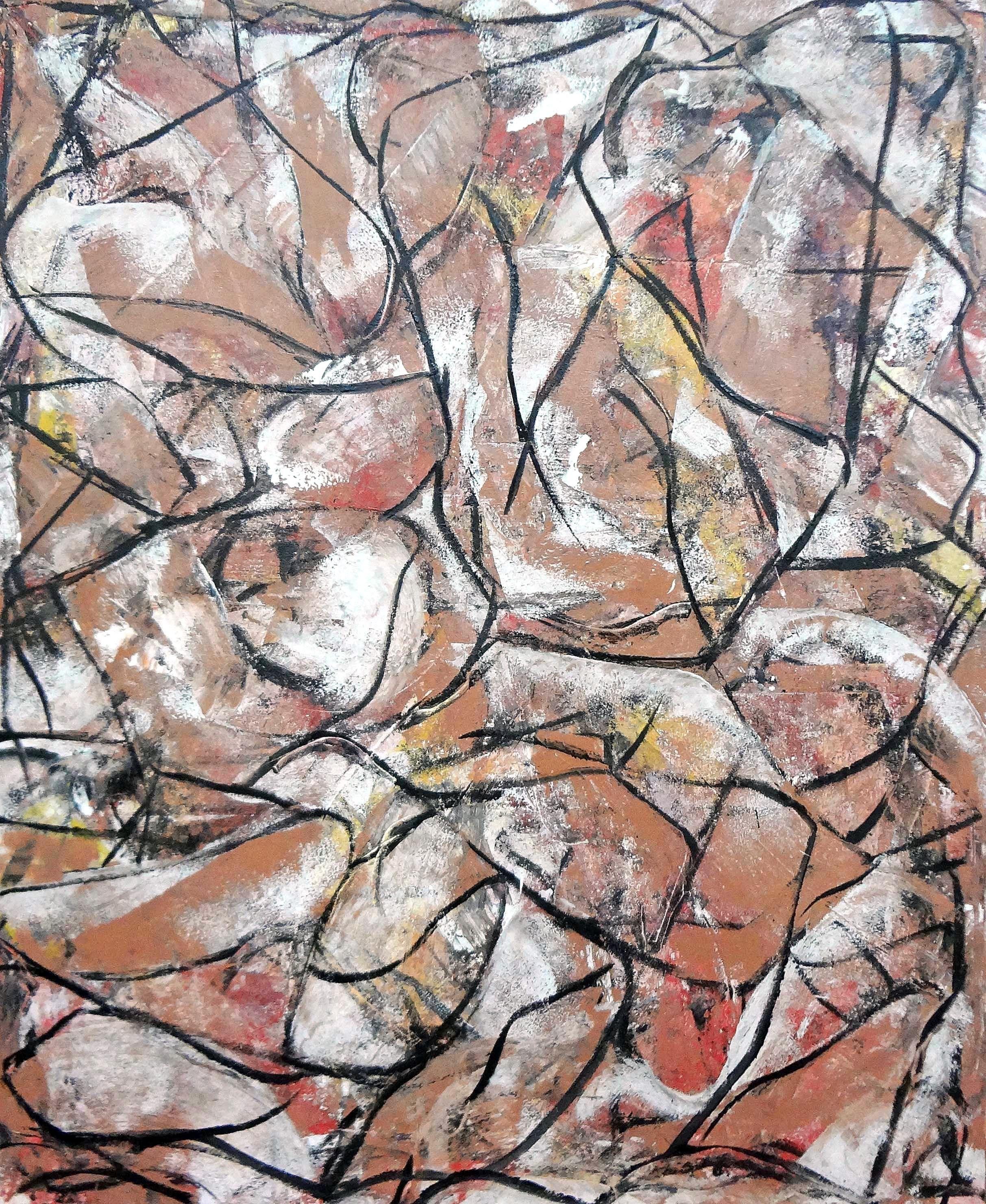 Matthew Dibble Abstract Painting – Strong Tea, Gemälde, Öl auf Leinwand