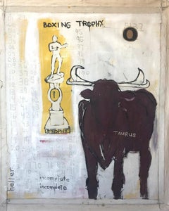 Boxing Trophy, Acrylic, Paint, Canvas, Animal, Text, Figurative, 1234