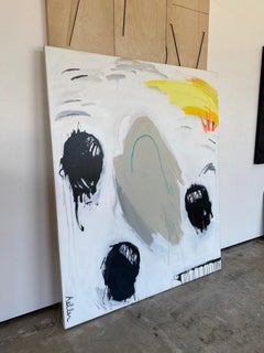 Large, Sunrise, Abstract, Text, Figurative, Painting, Basquiat, Black, Large