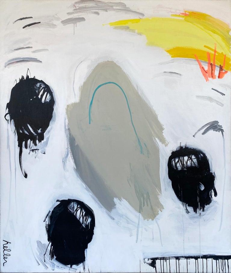 Large, Sunrise, Abstract, Text, Figurative, Painting, Basquiat, Black, Large