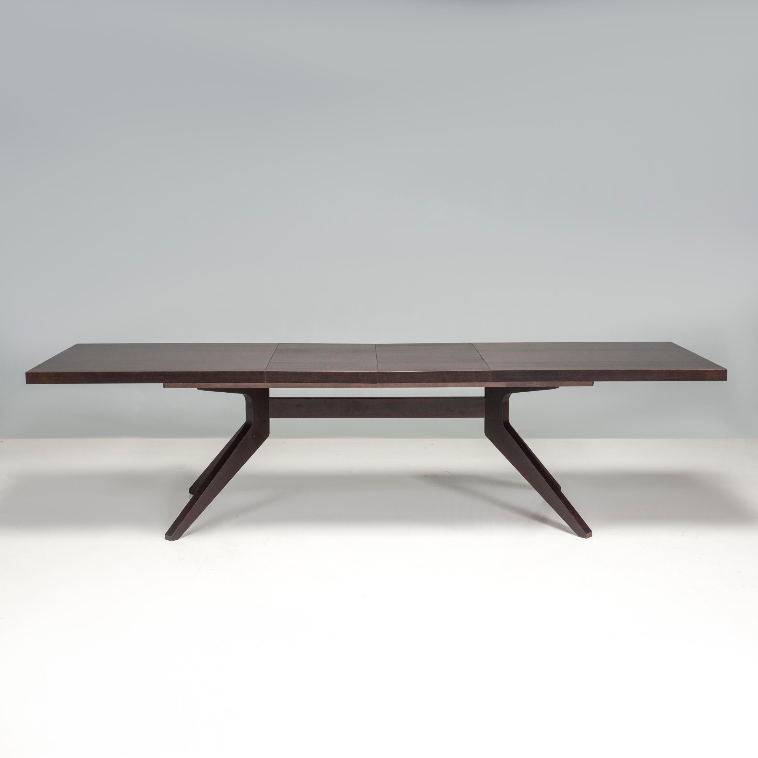 Lithuanian Matthew Hilton for Case Furniture Dark Stained Oak Cross Extending Dining Table For Sale