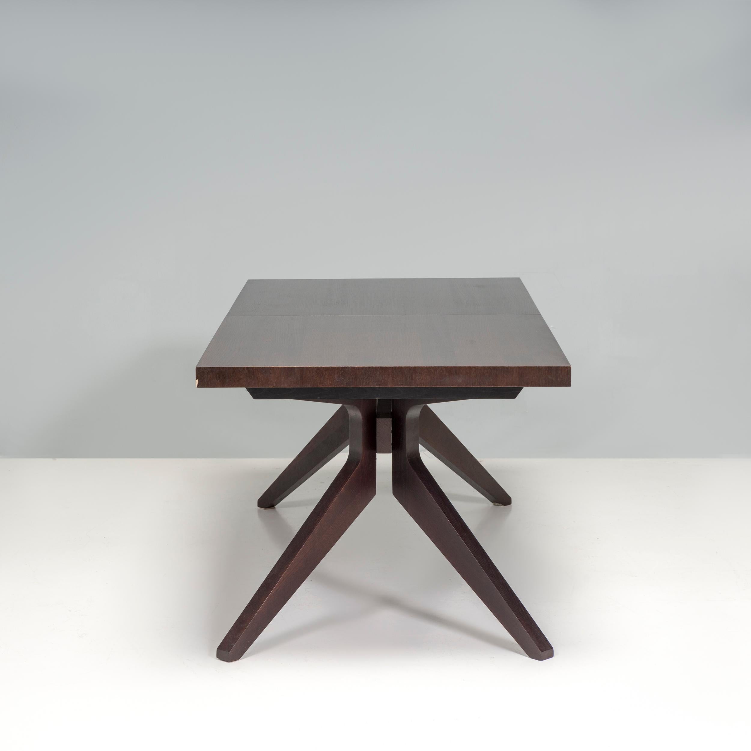 Matthew Hilton for Case Furniture Dark Stained Oak Cross Extending Dining Table In Good Condition For Sale In London, GB