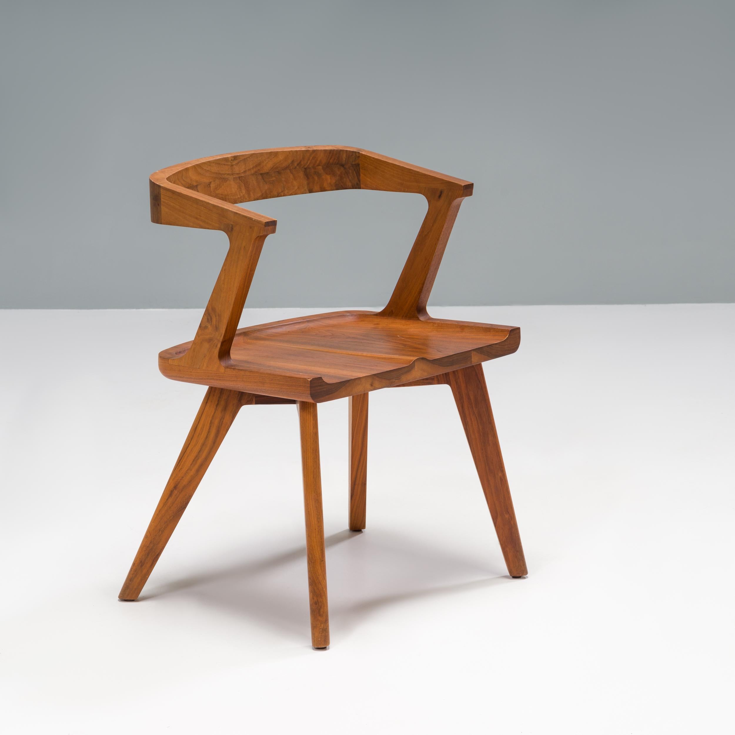 Matthew Hilton for De la Espada Colombo Walnut Dining Armchairs, Set of 4 1