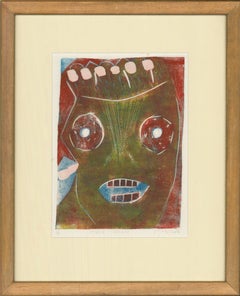 Matthew Hilton (b1948) - 20th Century Collagraph, Angry Head