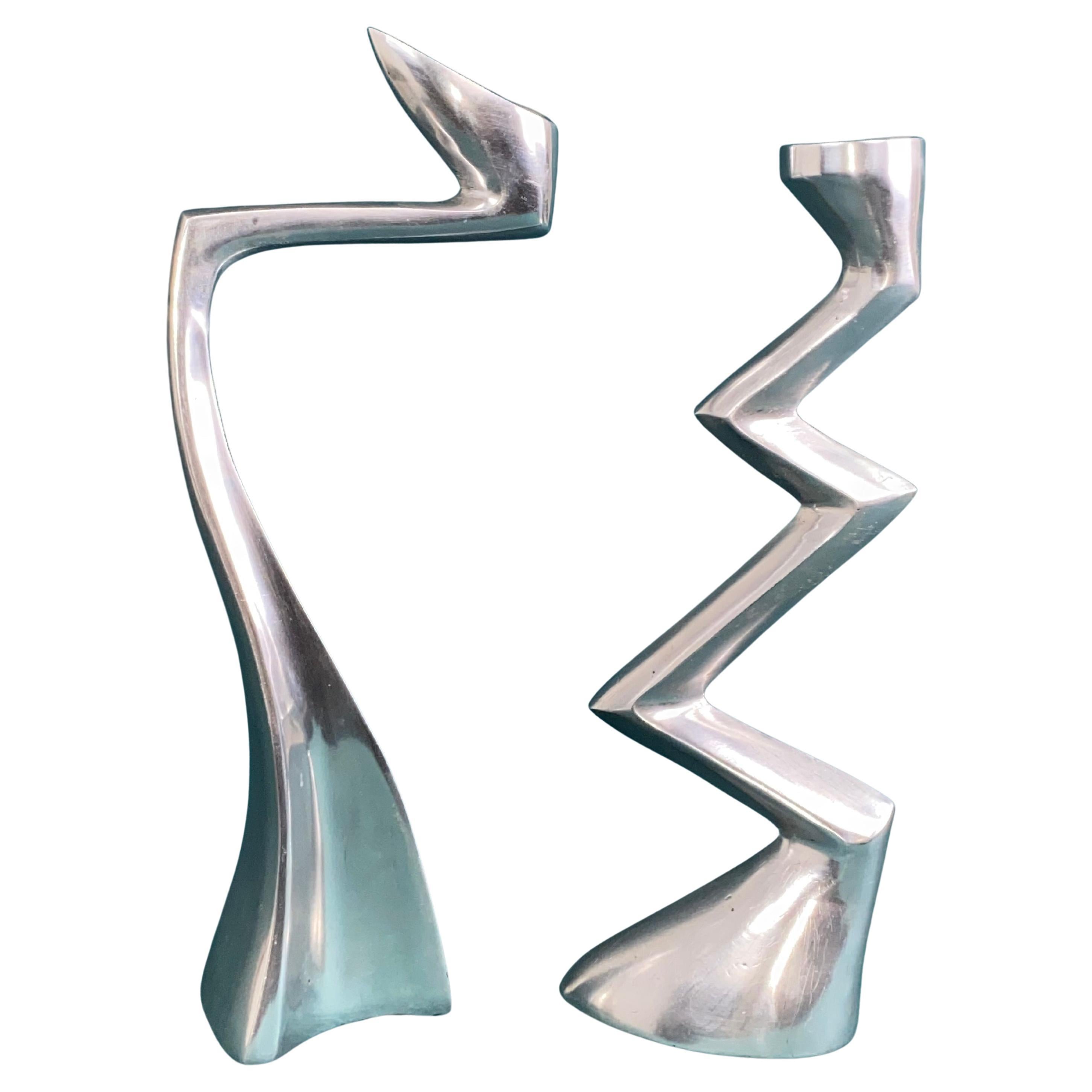 Matthew Hilton Zig Zag & Swan, portacandele in alluminio. in vendita