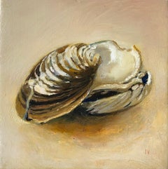 Clams #10 (Contemporary Realist Mini Still Life Painting of Shell)