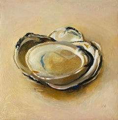 Clams #12 (Contemporary Miniature Realist Still Life Painting of Shells)