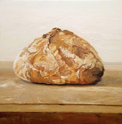 Nature morte moderne - Peinture à l'huile d'une feuille de pain - Daily