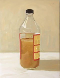 Mother (Realistic Still Life Oil Painting of a Bottle of Apple Cider Vinegar)