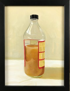 Mother (Realistic Still Life Oil Painting of a Bottle of Apple Cider Vinegar)