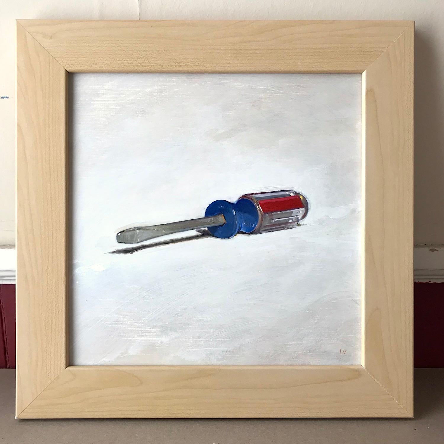 Screwdriver (Framed Realistic Still Life Oil Painting of Everyday Tools) For Sale 1