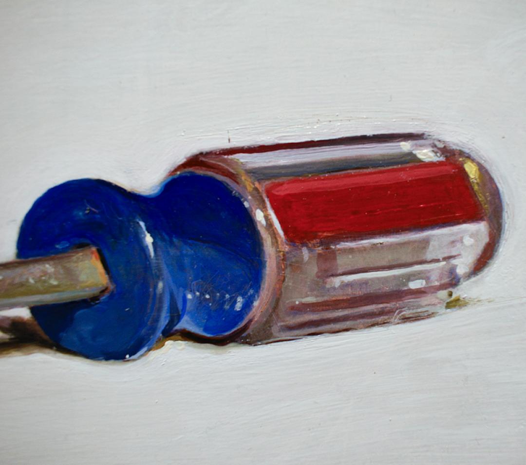 Cacciavite (quadro realistico di natura morta con cornice di strumenti quotidiani) 3