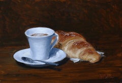 Breakfast at Goretto Cafe Florence Oil  Table Top Interior Morning Espresso
