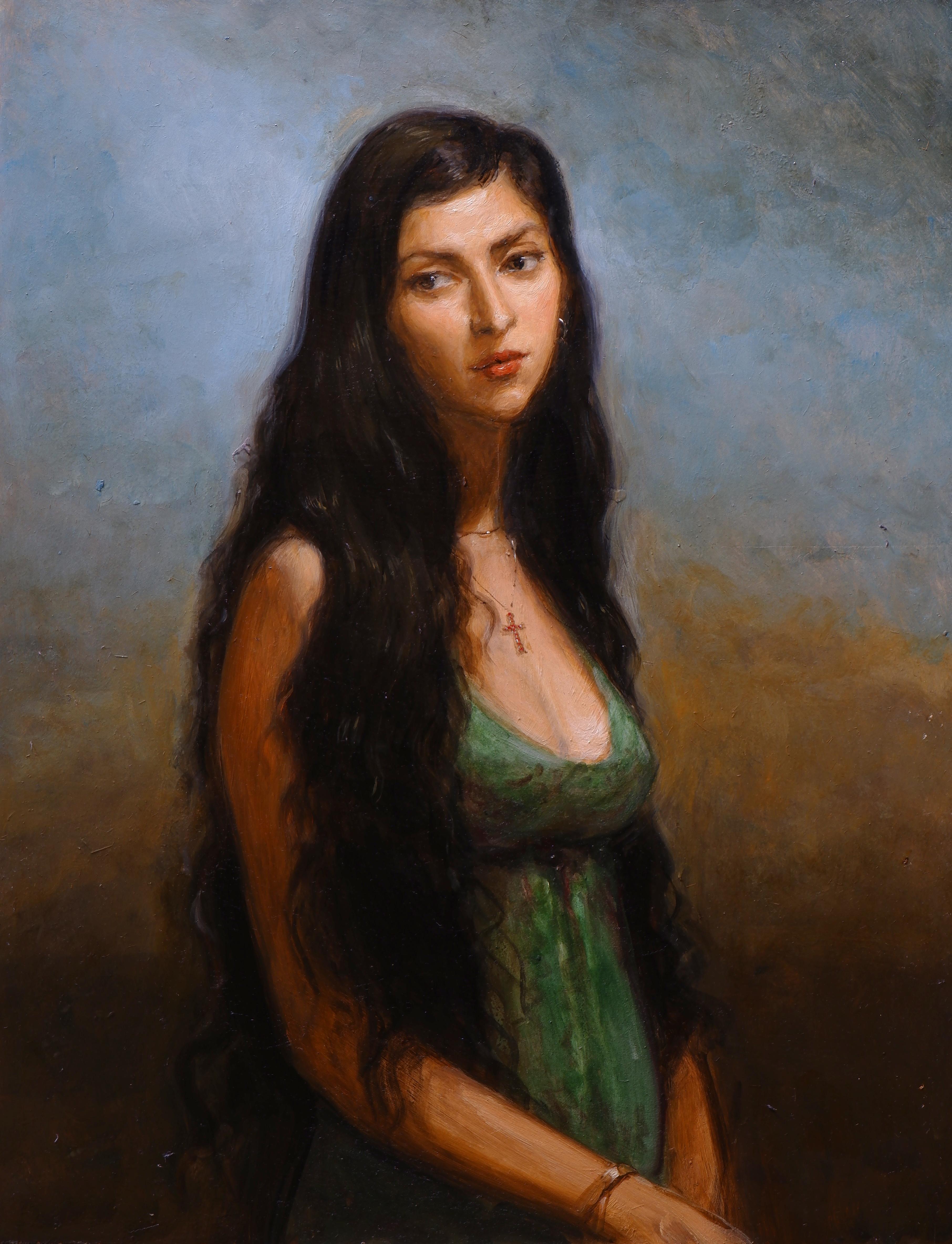 Matthew James Collins Portrait Painting - Tempest, Oil, ARC Salon Finalist, Portrait Society of America, Florence, Italy