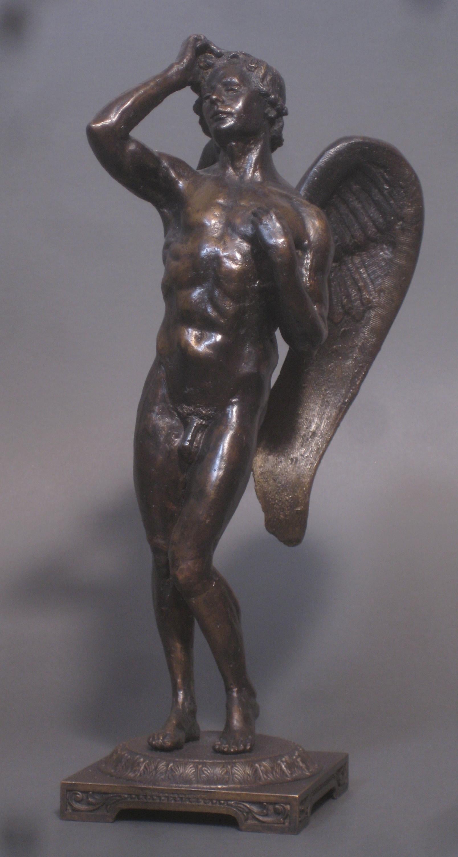 Matthew James Collins Figurative Sculpture - Eros,  Bronze Sculpture, Lost Wax Method , Cesello, Florence, Italy, Antiquity 