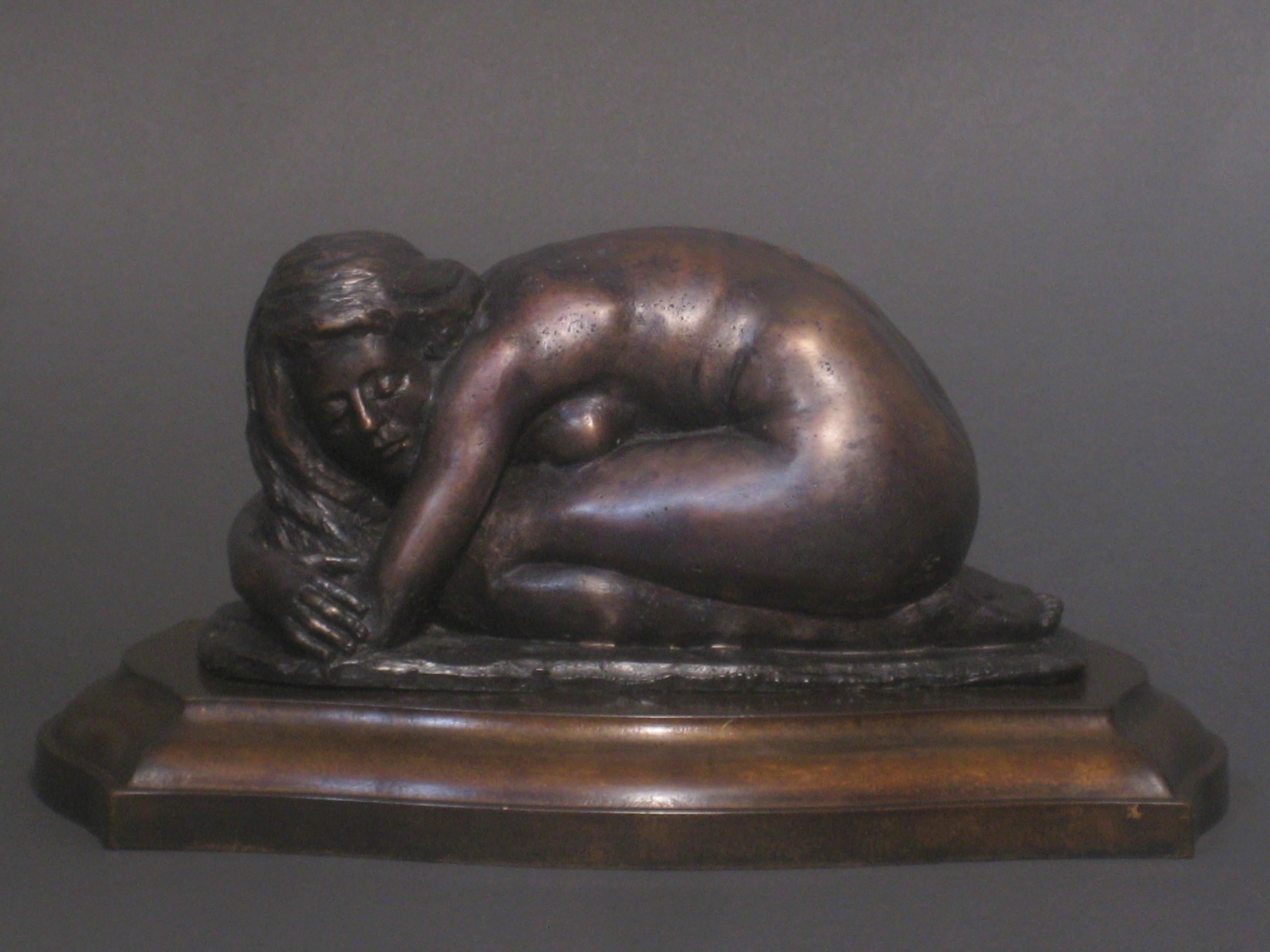 Matthew James Collins Figurative Sculpture - L'Hiver, Winter, Bronze Sculpture, Lost Wax Method , Romantic, Florence, Italy