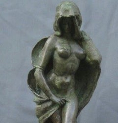 Truth Uncovered by Time Bronze Sculpture Lost Wax Method Florence Cesello 12 x 5