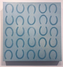 Matthew Jay Russell "Racing Feet II" 20x20 Abstract Horseshoe Painting on Canvas