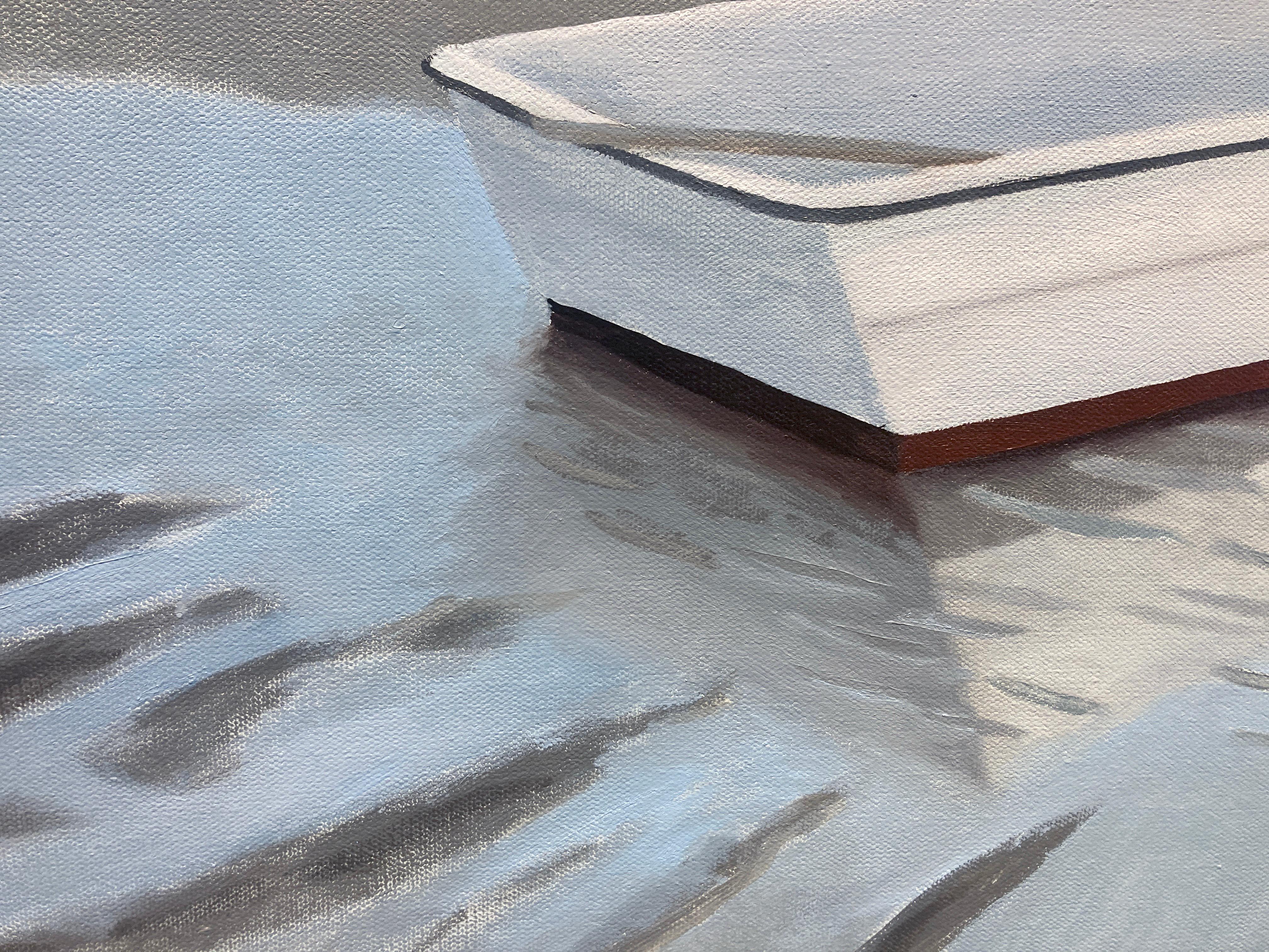 Matthew Jay Russell, „Low Tide“, 36x60, Ölgemälde eines maritimen Küstenbootes im Angebot 5