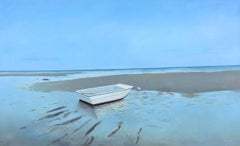 Matthew Jay Russell, "Low Tide", 36x60 Maritime Coastal Boat Oil Painting