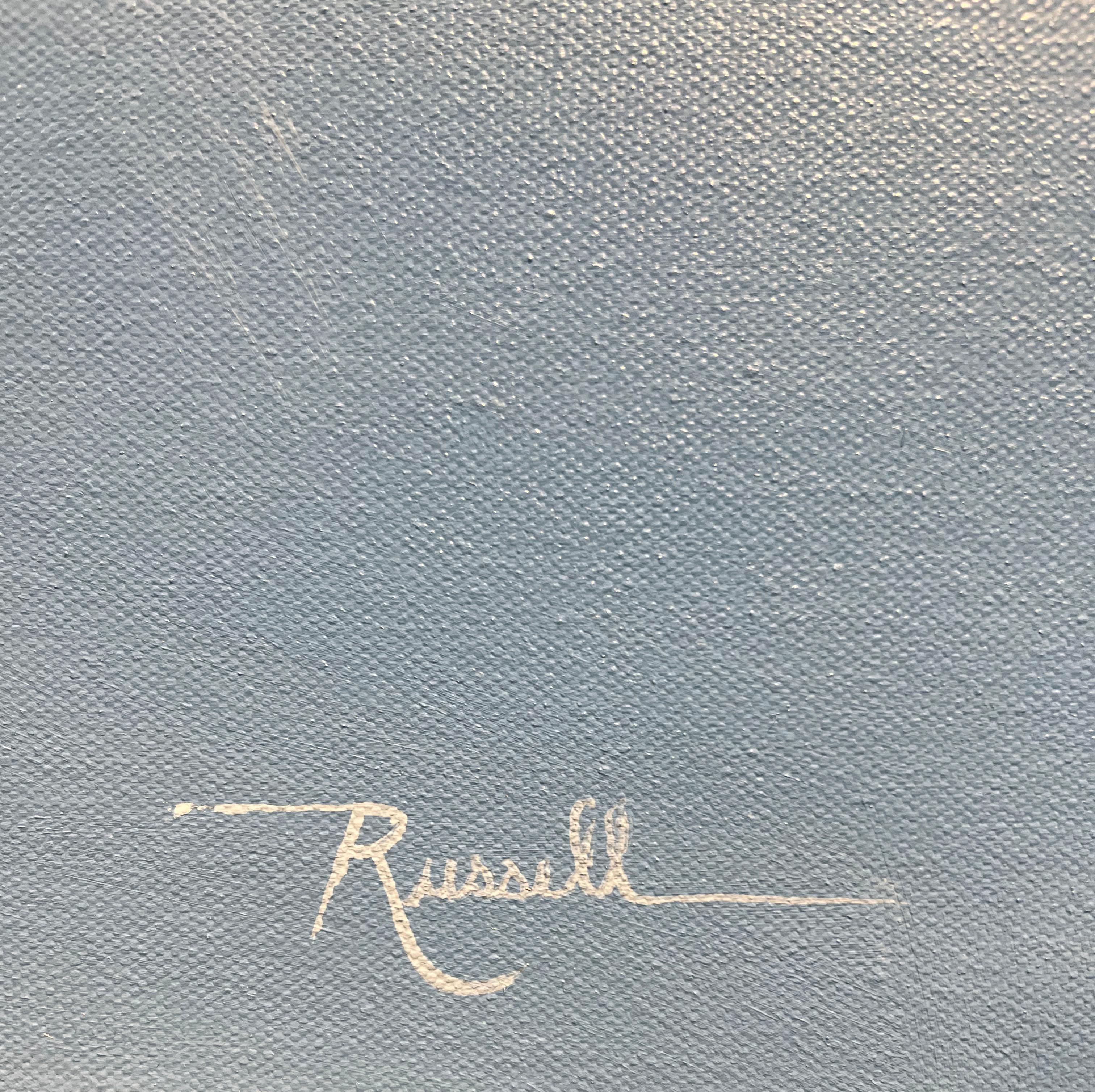 Matthew Jay Russell „Open Sea“ 36x36 Misty Blue Seascape Segelboot Ölgemälde, Matthew Jay Russell im Angebot 6