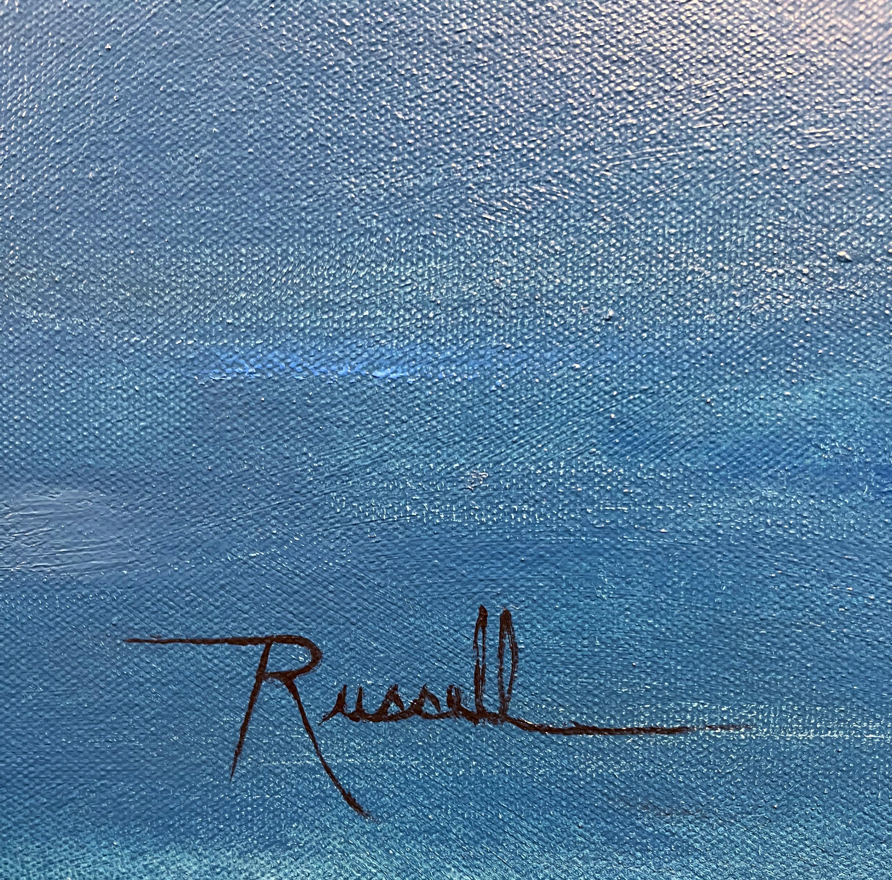 Matthew Jay Russell, „Under the Moon“, 48x36 Segelboot Blue Water, Ölgemälde im Angebot 6