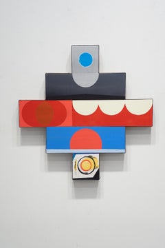 Contemporary Mixed Media Sculptural Painting Inspired by Indigenous Motifs